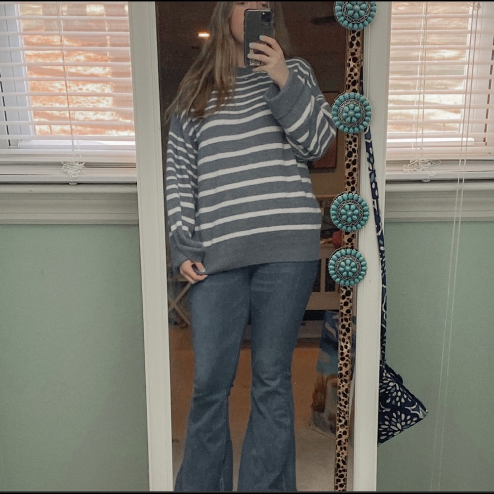 Blue And White Stripes Sweater